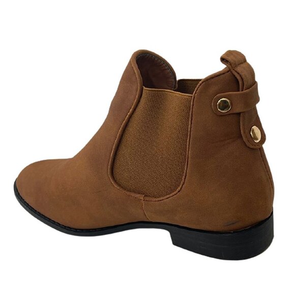 Top Moda Chelsea Slip-On Ankle Boot – Elastic Panel • Gold Studs • Low Heel - Picture 3 of 6